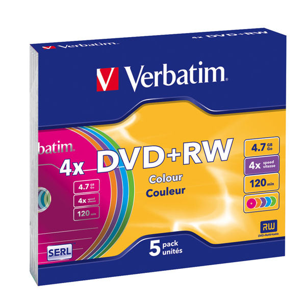 VERBATIM - 43297 - Verbatim - Scatola 5 DVD+RW - colore - 43297 - 4,7GB